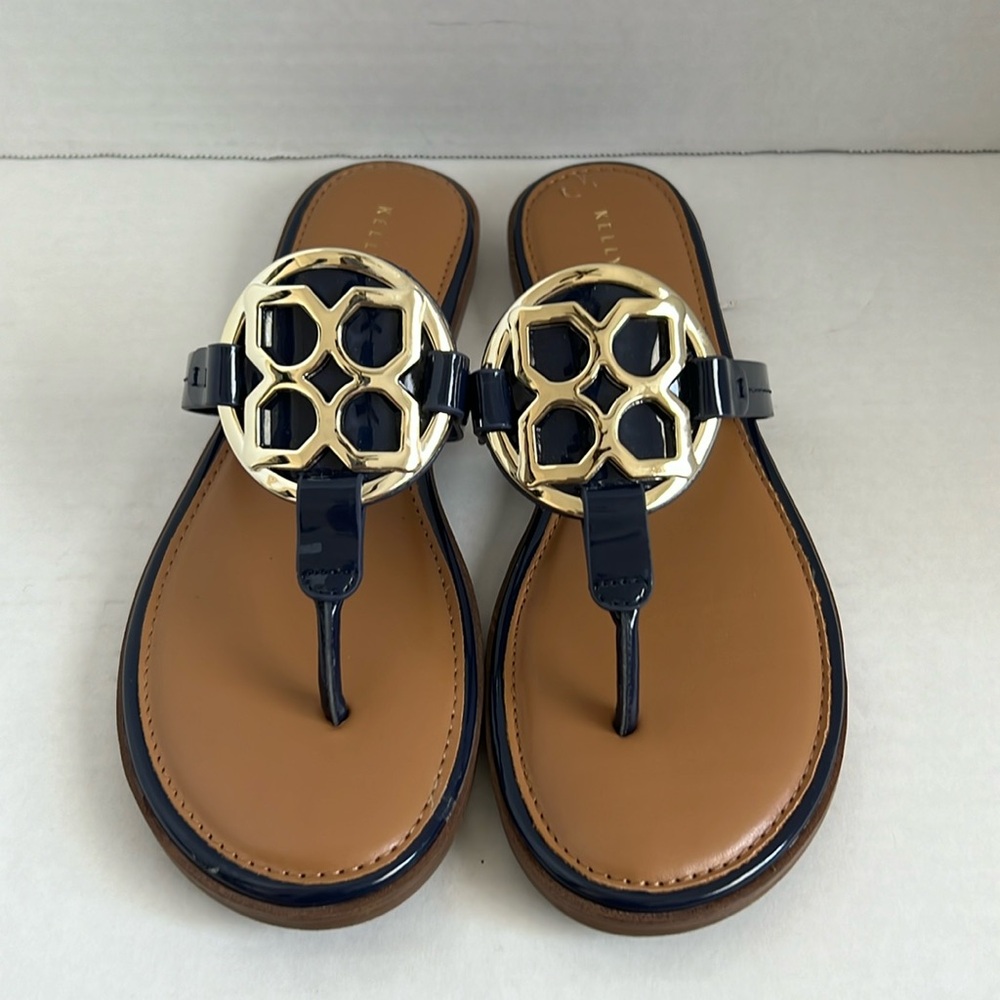 Navy Blue & Gold Sandals